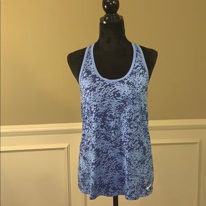 Nike Dry-Fit Athletic Cut Navy & Blue Tank Top.